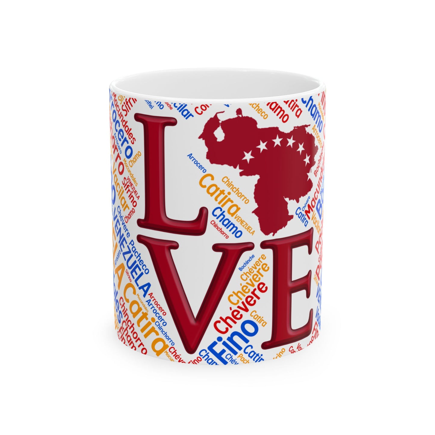 Love Venezuela Ceramic Mug – Venezuela Mug - Taza de Venezuela (11oz, 15oz)