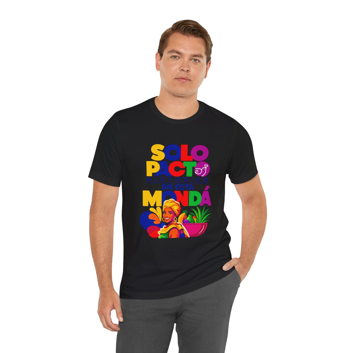 T-Shirt — "Solo Pacto Histórico" Colorful Latina Pride Graphic Tee - Colombia Pacto Histórico