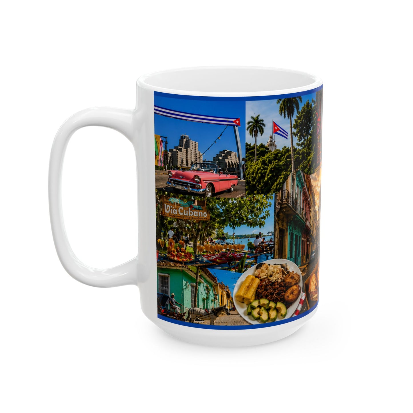Cuba Travel Collage Ceramic Mug (11oz, 15oz) – Havana Vintage Scene (11oz, 15oz)