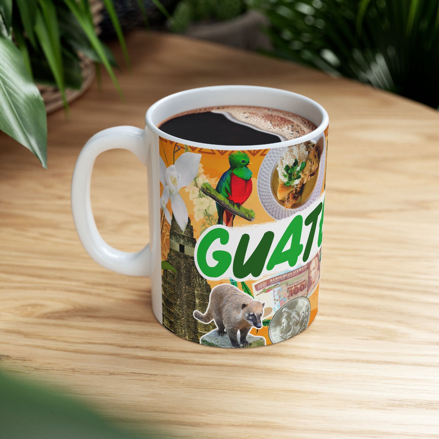 Guatemala Collage Ceramic Mug (11oz/15oz) – Traditional Food, Textiles & Culture