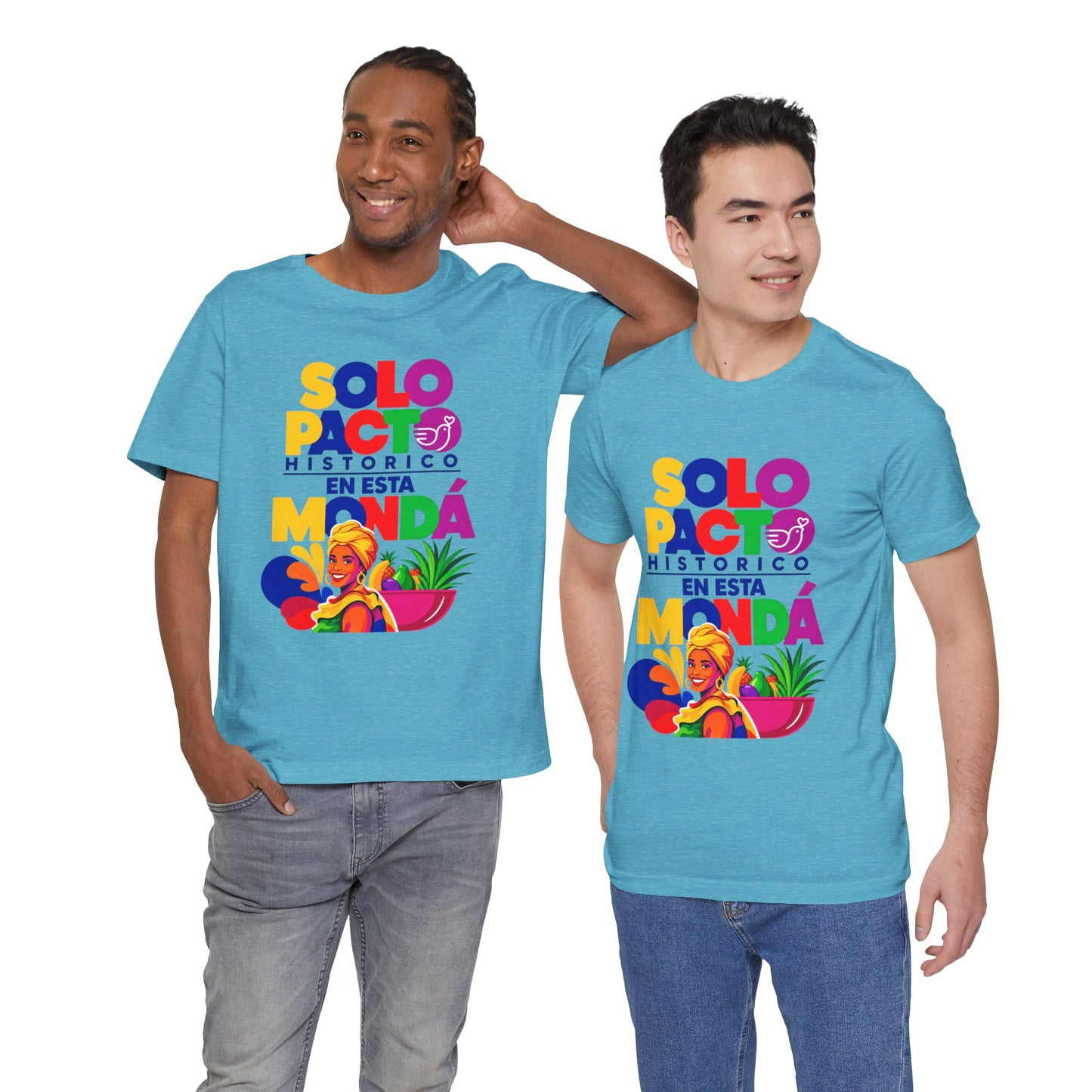 T-Shirt — "Solo Pacto Histórico" Colorful Latina Pride Graphic Tee - Colombia Pacto Histórico