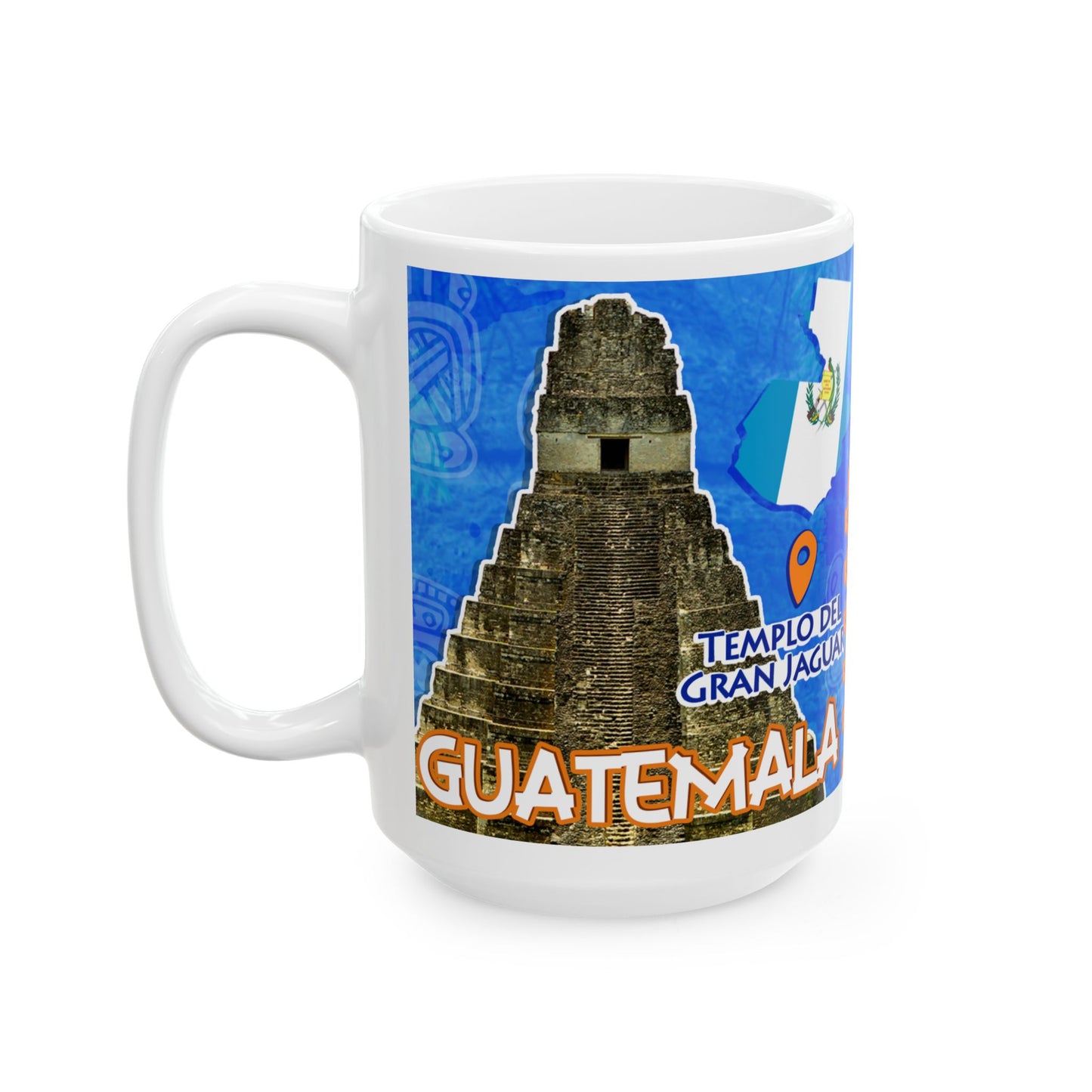 Guatemala Tikal Temple Ceramic Mug – Travel Souvenir Coffee Cup (11oz, 15oz)