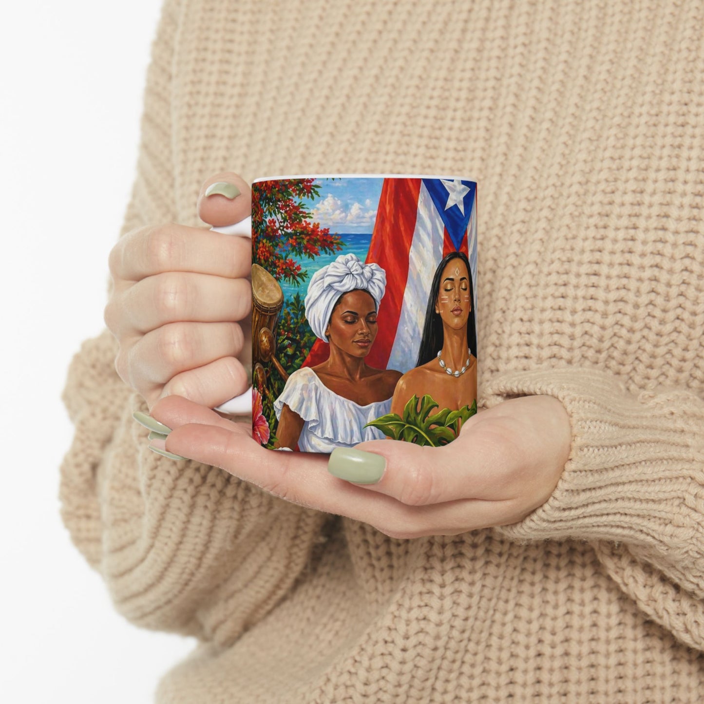 Taza "Raíces de Borinquen" - Homenaje a la Mujer Puertorriqueña (11oz, 15oz)