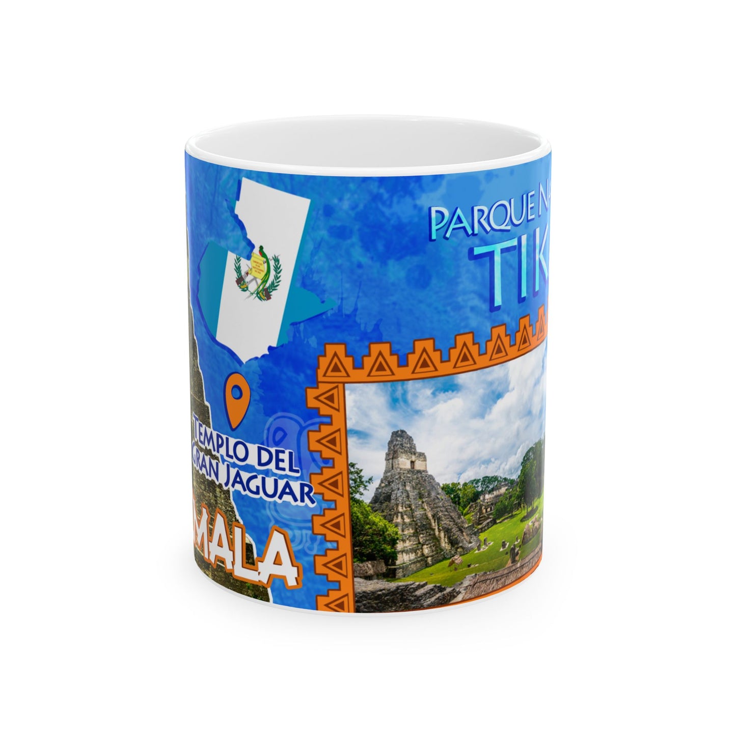 Guatemala Tikal Temple Ceramic Mug – Travel Souvenir Coffee Cup (11oz, 15oz)