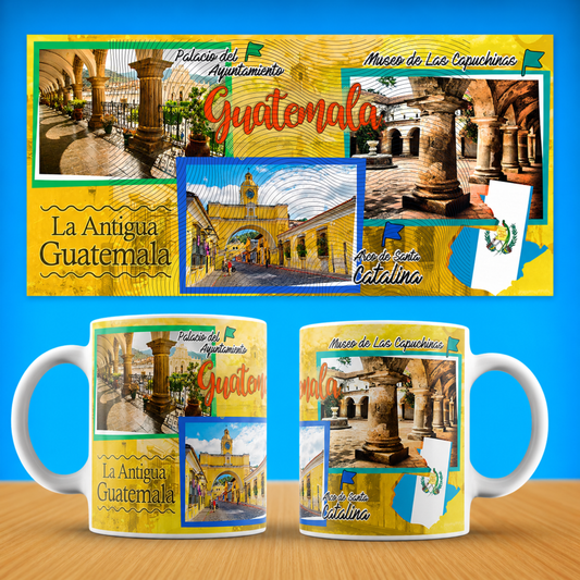 Guatemala Photo Collage Ceramic Mug – Antigua & Landmarks Travel Souvenir (11oz/15oz)