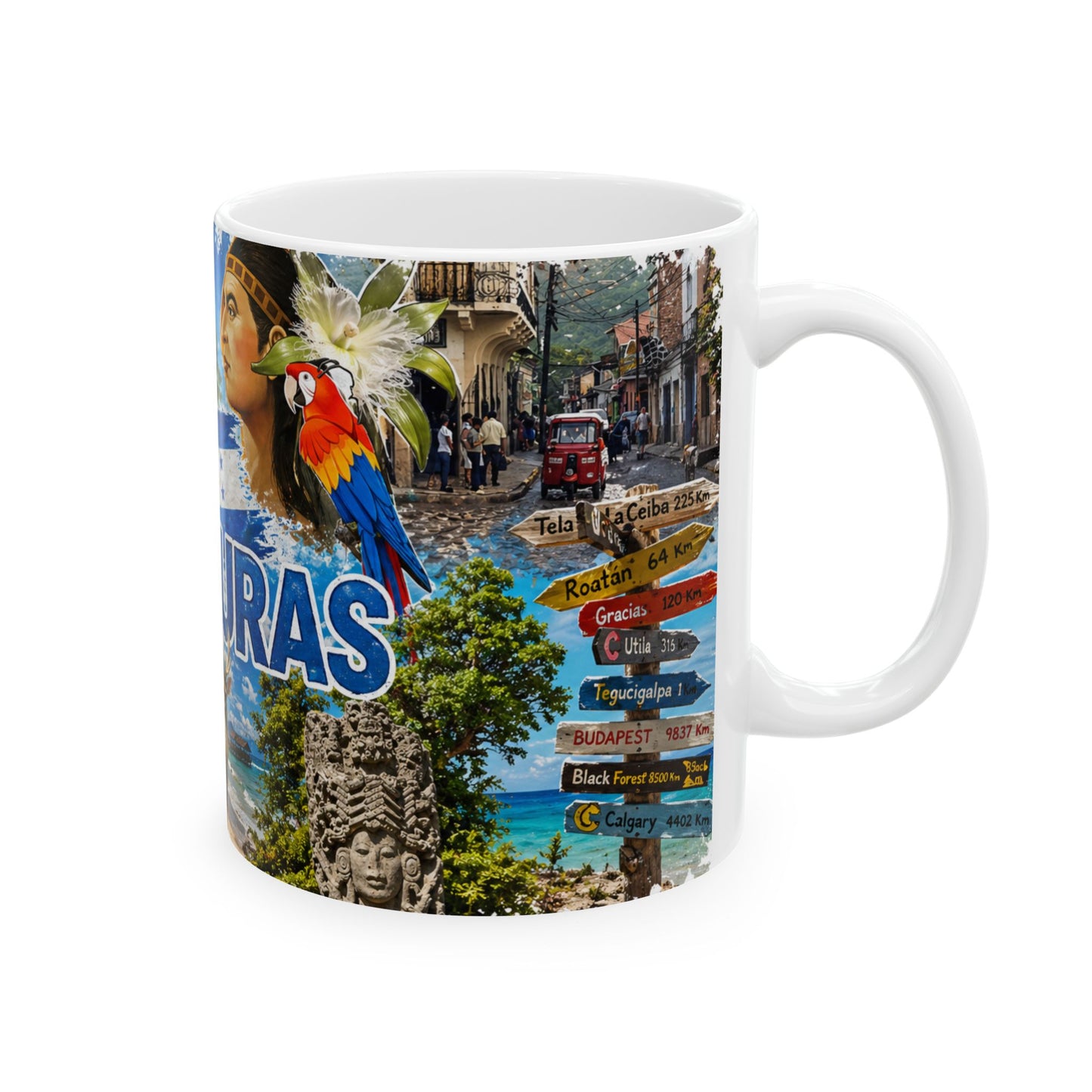 Honduras Travel Collage Ceramic Mug - Taza de Café Honduras (11oz, 15oz)