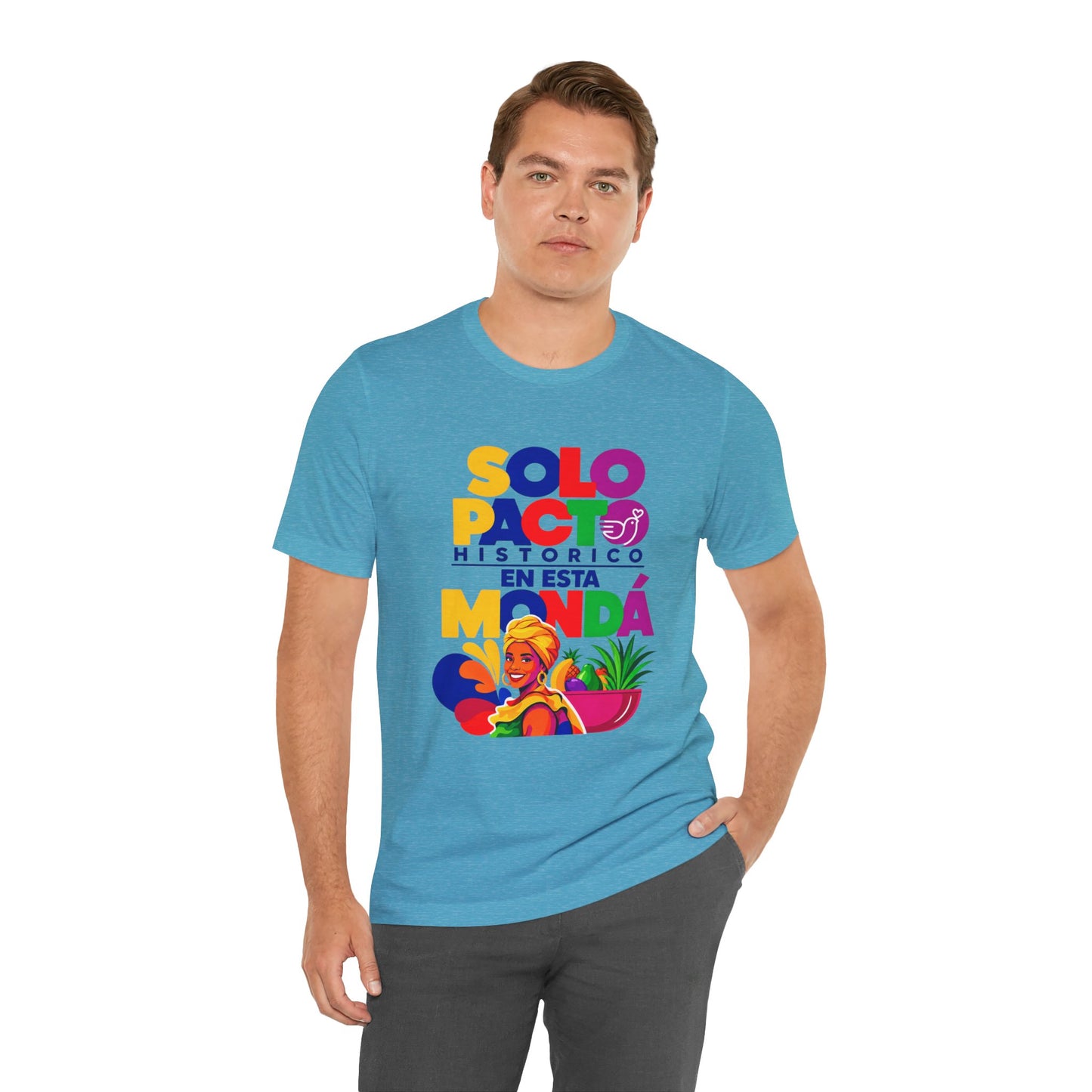 T-Shirt — "Solo Pacto Histórico" Colorful Latina Pride Graphic Tee - Colombia Pacto Histórico