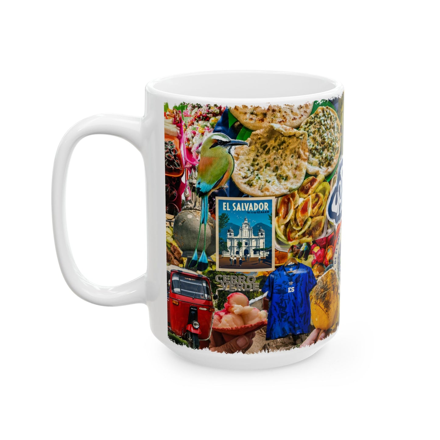 Taza "El Salvador: Sabor y Color" - Edición Collage Cuscatleco (11oz, 15oz)