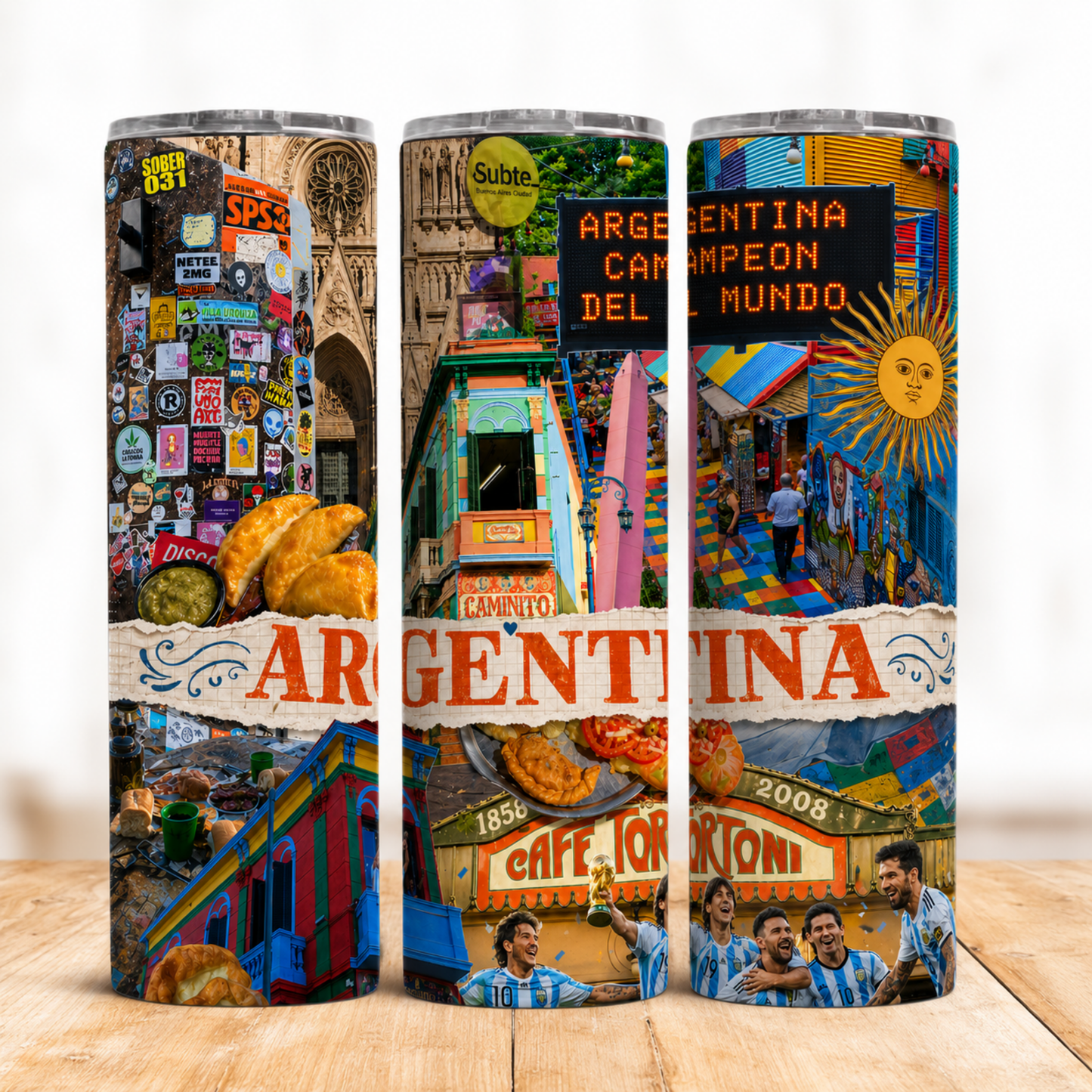 Vaso Térmico Argentina Campeón y Cultura Urbana 20 oz