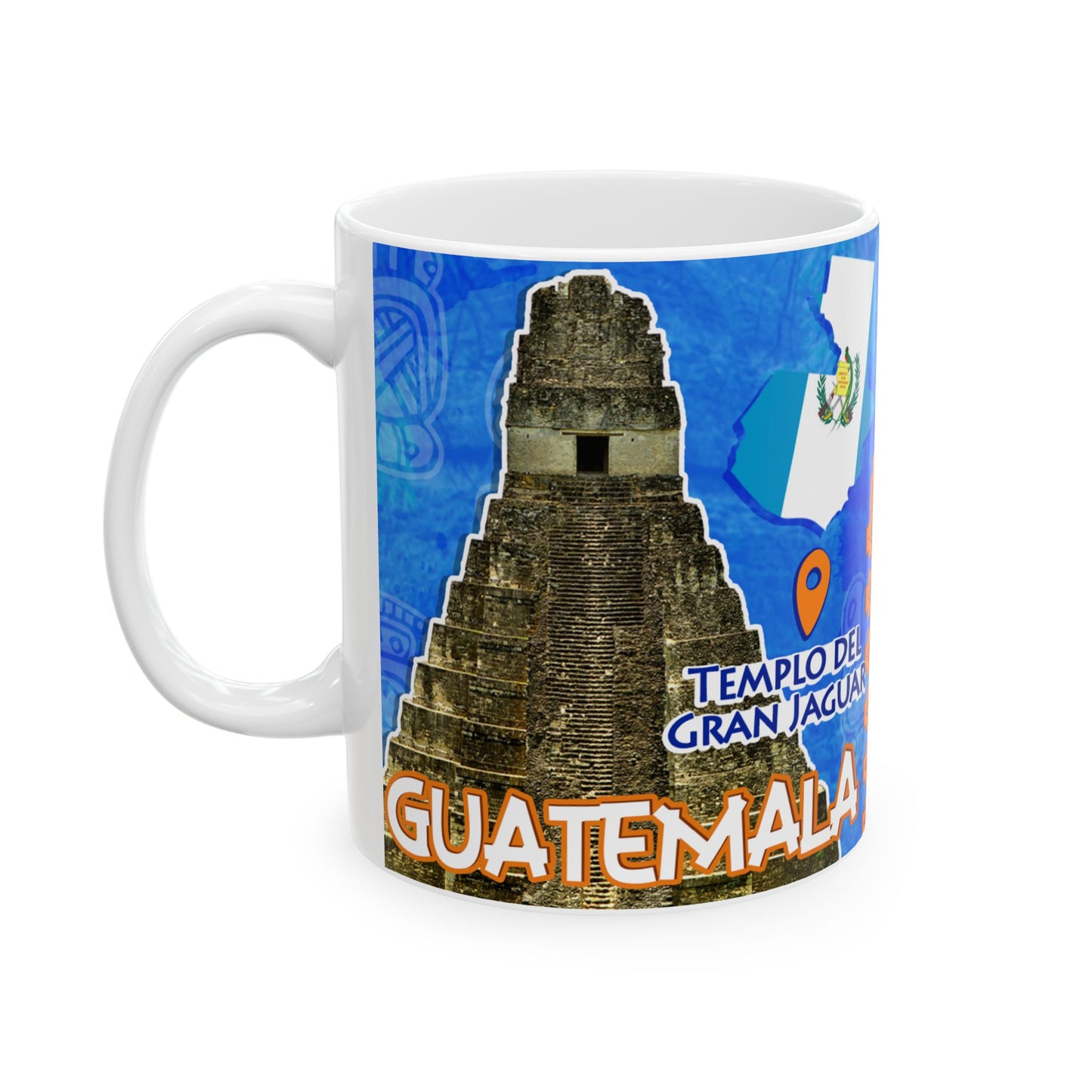Guatemala Tikal Temple Ceramic Mug – Travel Souvenir Coffee Cup (11oz, 15oz)