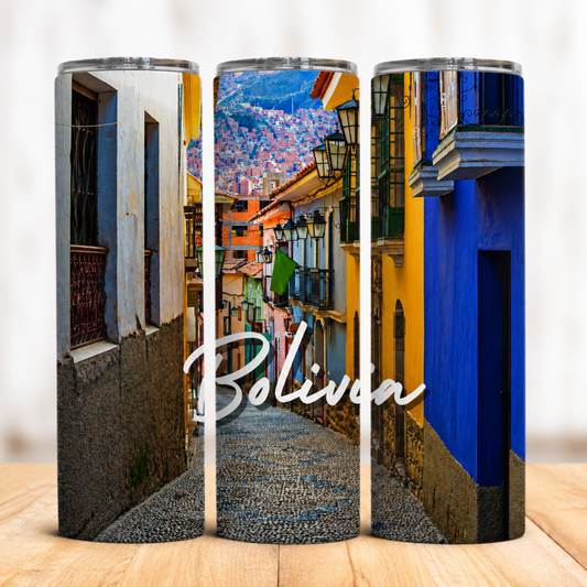 Vaso Térmico Bolivia Calles Coloniales con Pajita 20oz