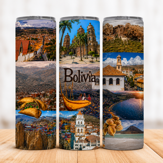 Vaso Térmico Bolivia Tradición y Paisajes con Pajita 20 oz