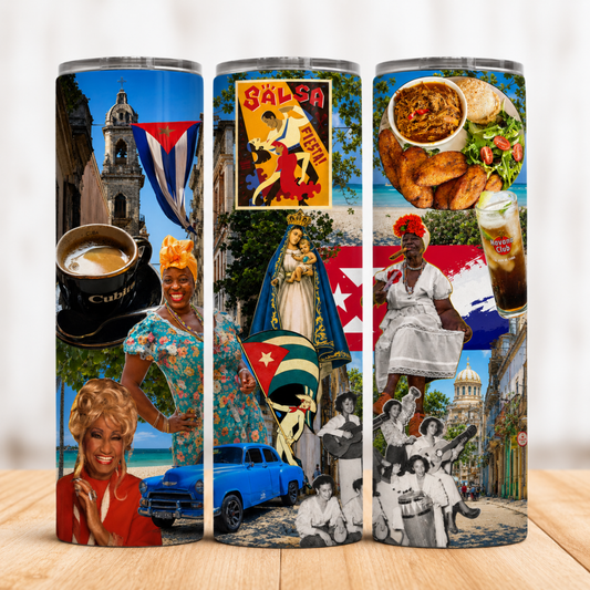 Vaso Térmico Cuba Ritmo, Sabor y Tradición con Pajita 20oz