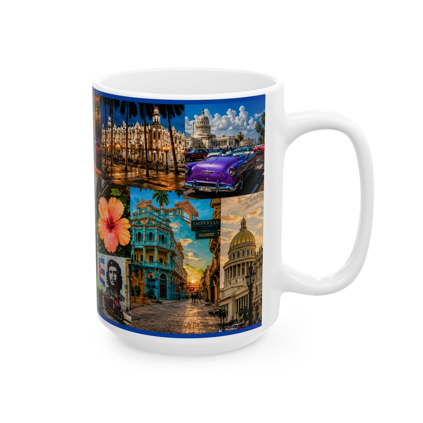 Cuba Travel Collage Ceramic Mug (11oz, 15oz) – Havana Vintage Scene (11oz, 15oz)