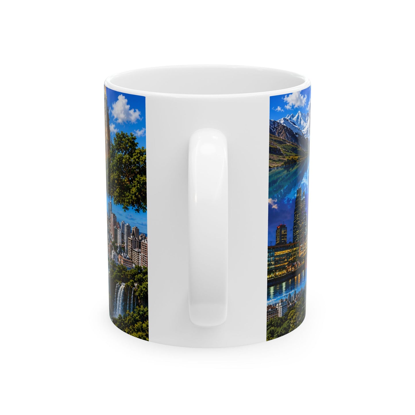 Argentina Travel Photo Collage Ceramic Mug – Map with Sun of May (11oz, 15oz)