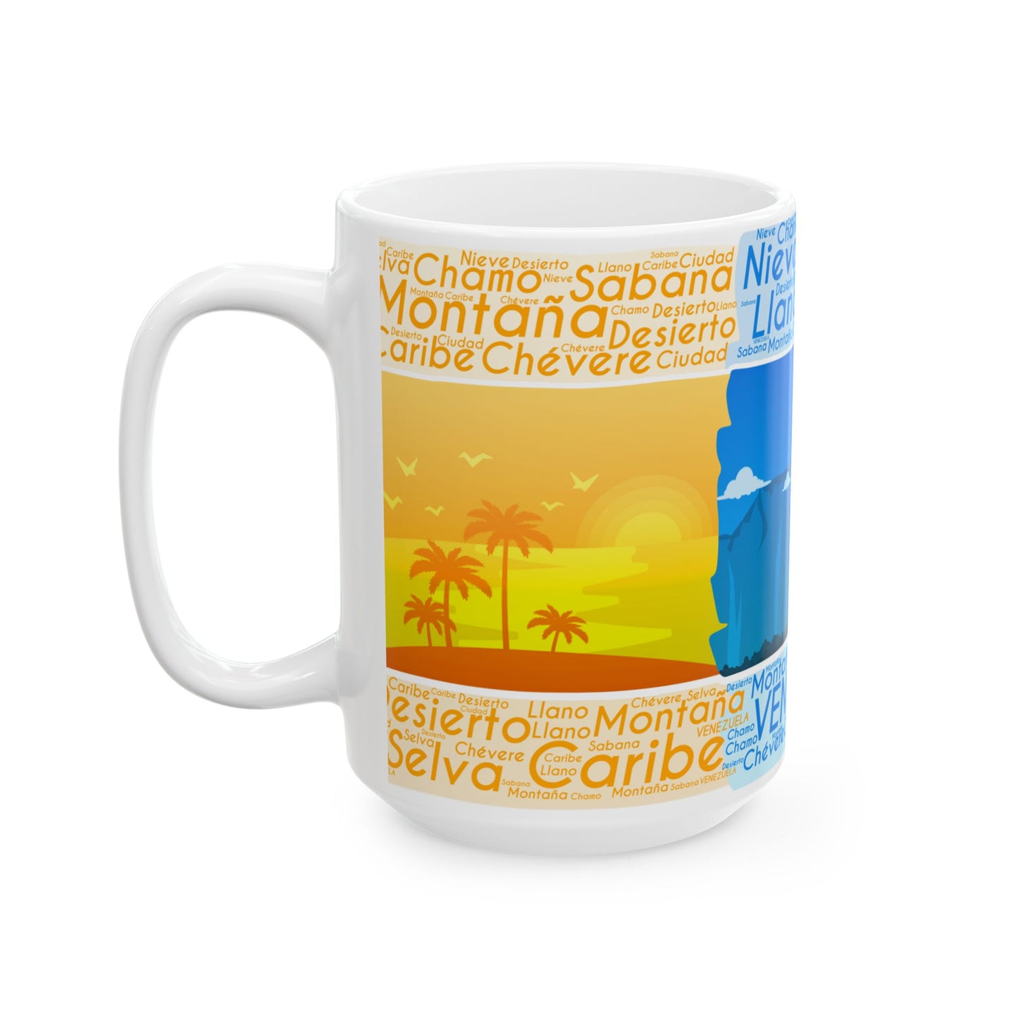 Taza "Venezuela de Contrastes" - Paisajes, Selva, Llano y Ciudad (11oz, 15oz)
