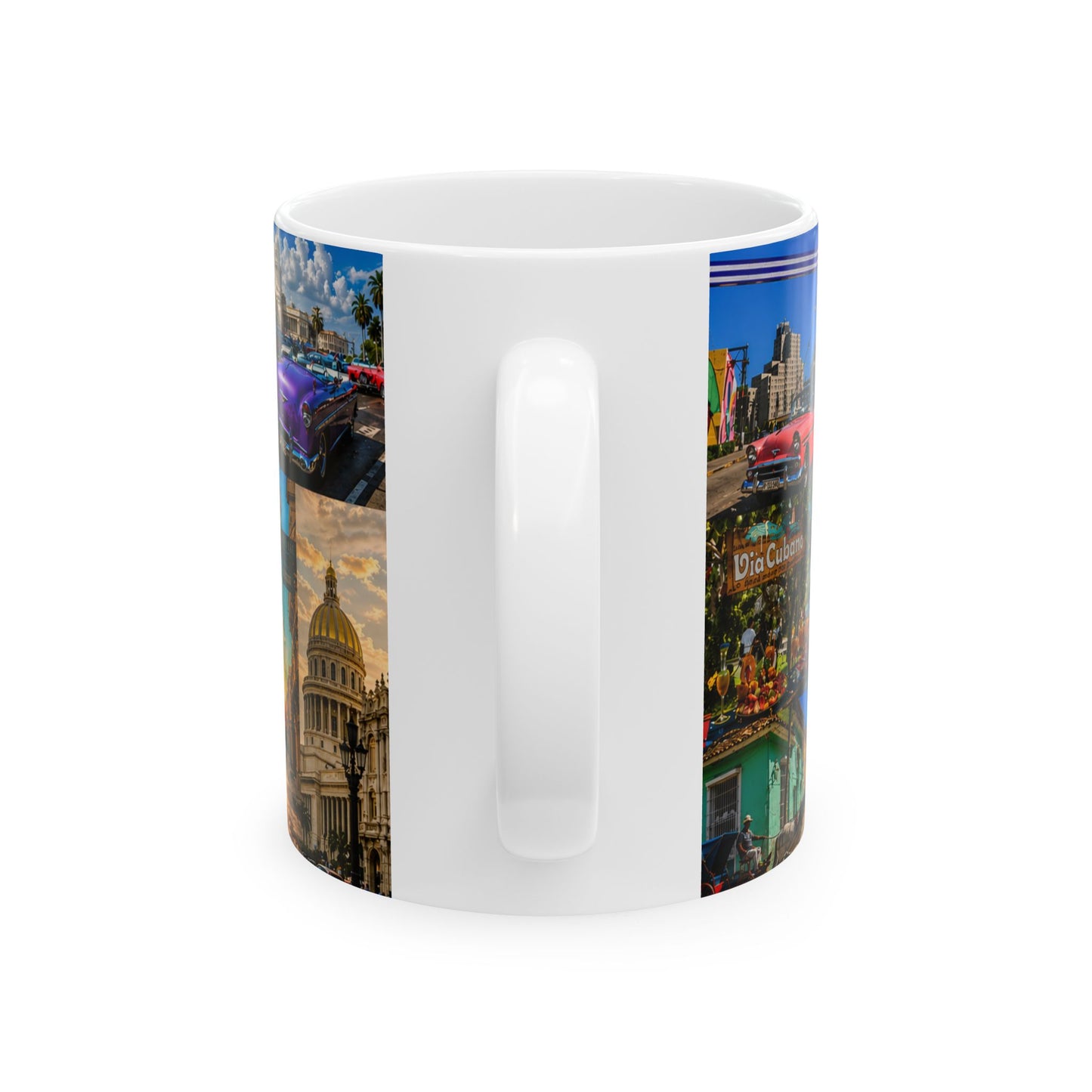 Cuba Travel Collage Ceramic Mug (11oz, 15oz) – Havana Vintage Scene (11oz, 15oz)