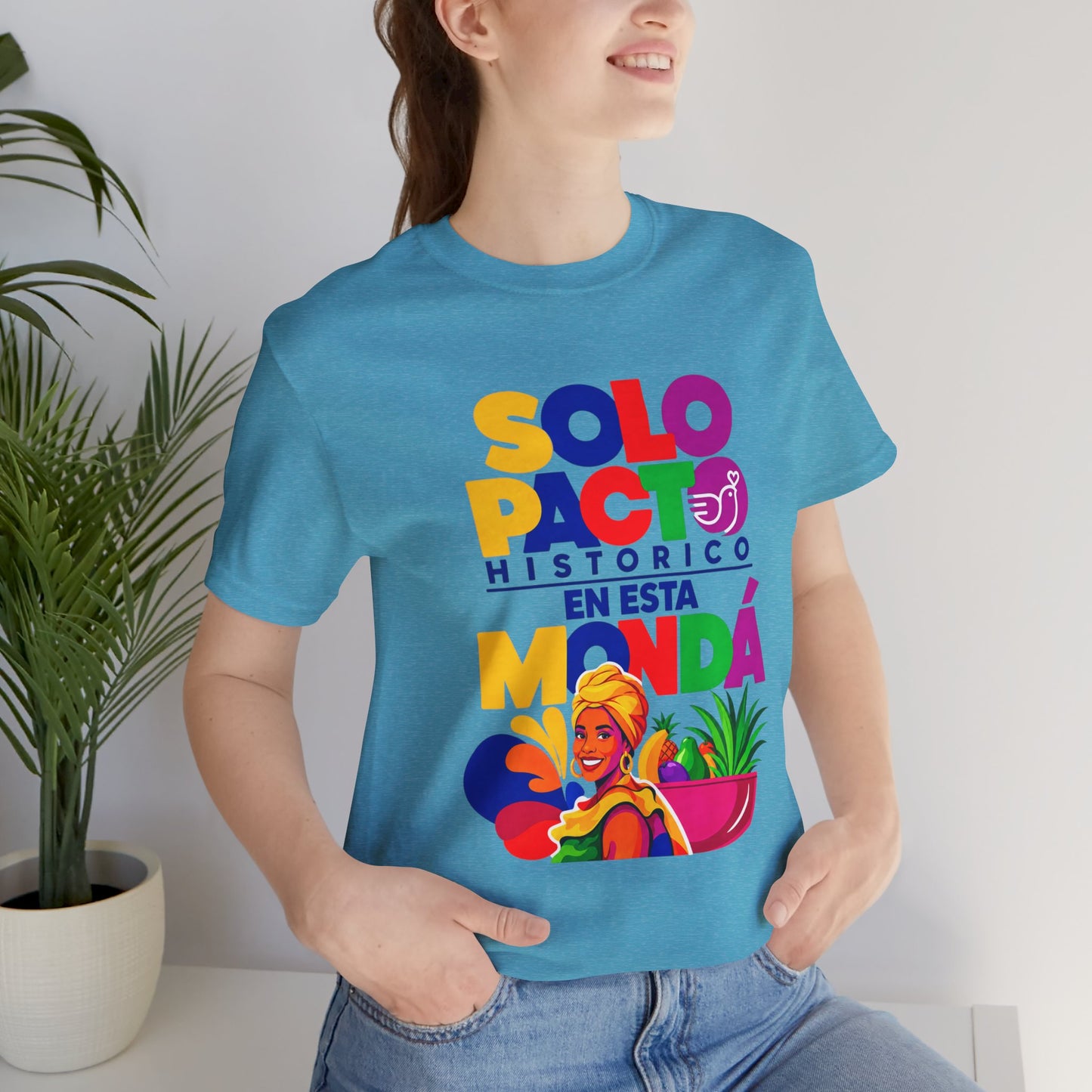 T-Shirt — "Solo Pacto Histórico" Colorful Latina Pride Graphic Tee - Colombia Pacto Histórico