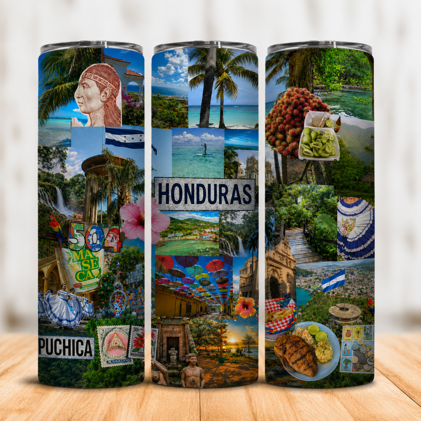 Vaso Térmico Honduras Cultura, Sabor y Folklore con Pajita 20oz