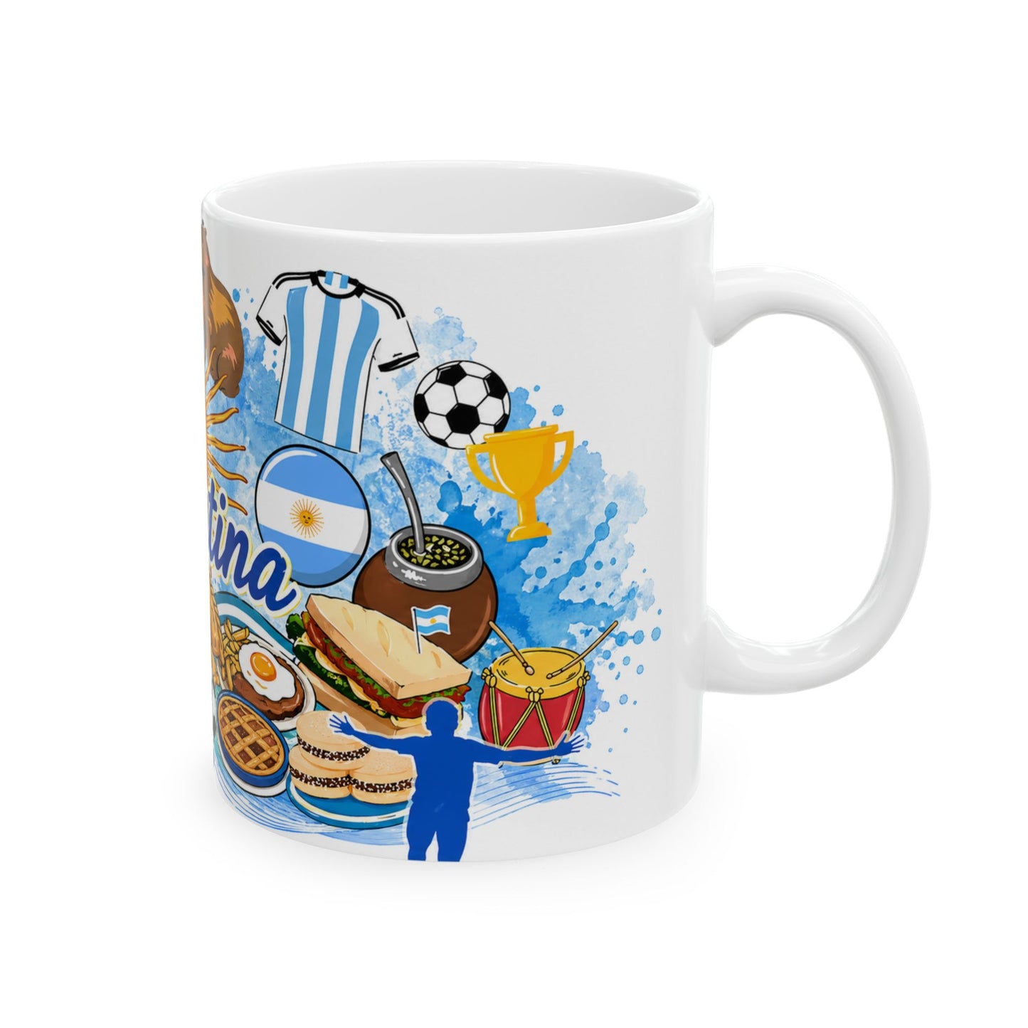 Argentina Coffee Mug – Illustrated National Icons & Food Collage (11oz, 15oz)