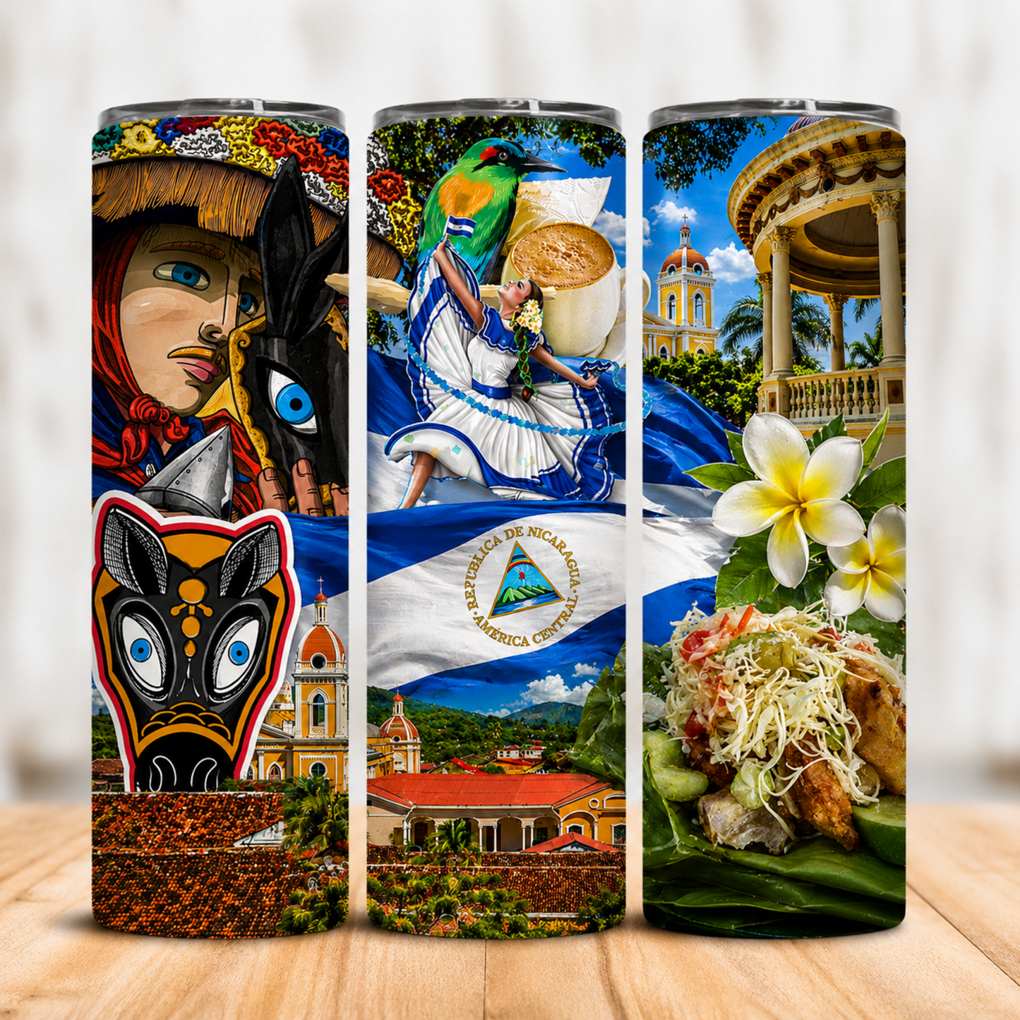 Vaso Térmico Nicaragua Folklore y Tradición con Pajita 20oz