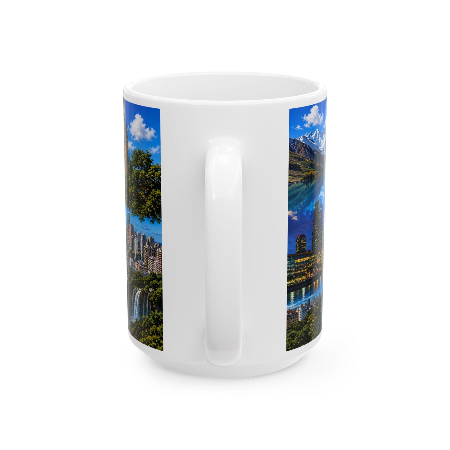 Argentina Travel Photo Collage Ceramic Mug – Map with Sun of May (11oz, 15oz)
