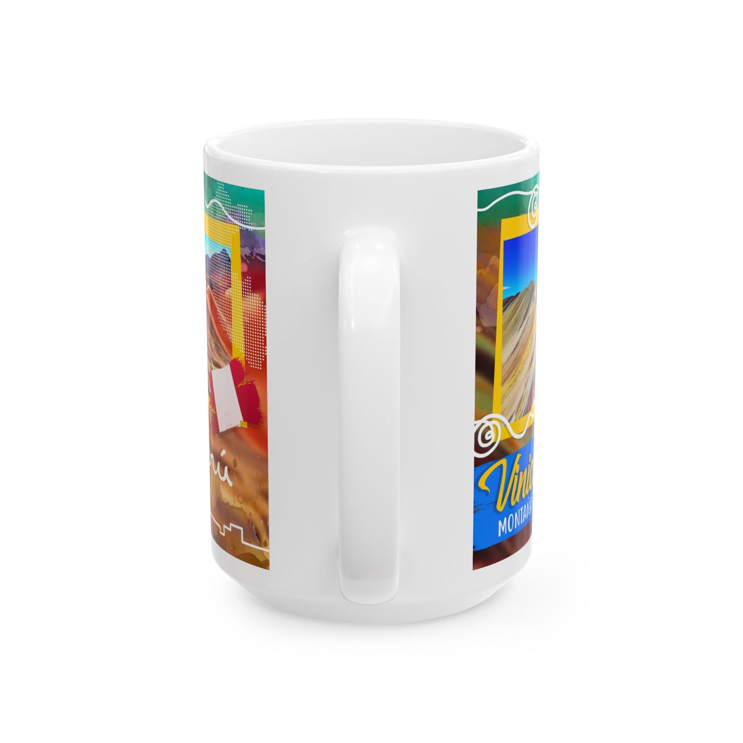 Cusco Peru Travel Collage Ceramic Mug - Rainbow Mountain - Taza Perú (11oz, 15oz)