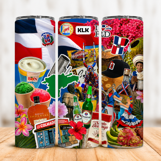 Vaso Térmico República Dominicana KLK y Tradición con Pajita 20oz