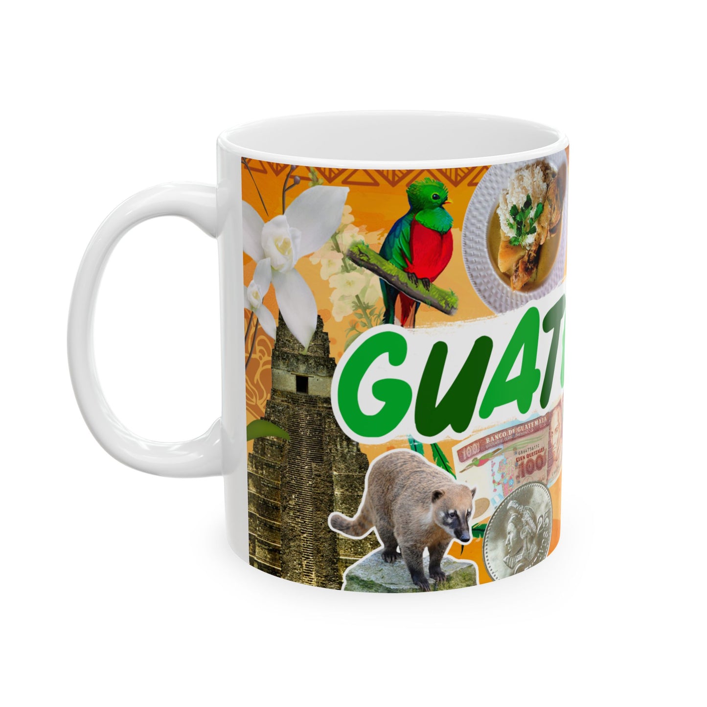 Guatemala Collage Ceramic Mug (11oz/15oz) – Traditional Food, Textiles & Culture