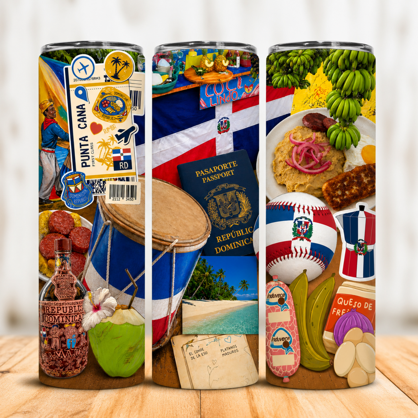 Vaso Térmico República Dominicana Orgullo y Sabor con Pajita 20oz