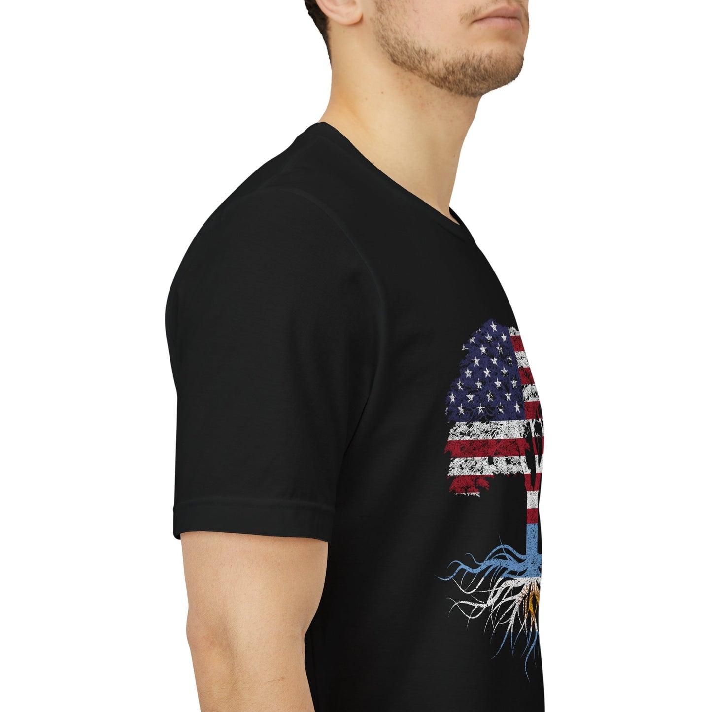 American Flag Tree T-Shirt — Argentina & USA Flag Tree T-Shirt