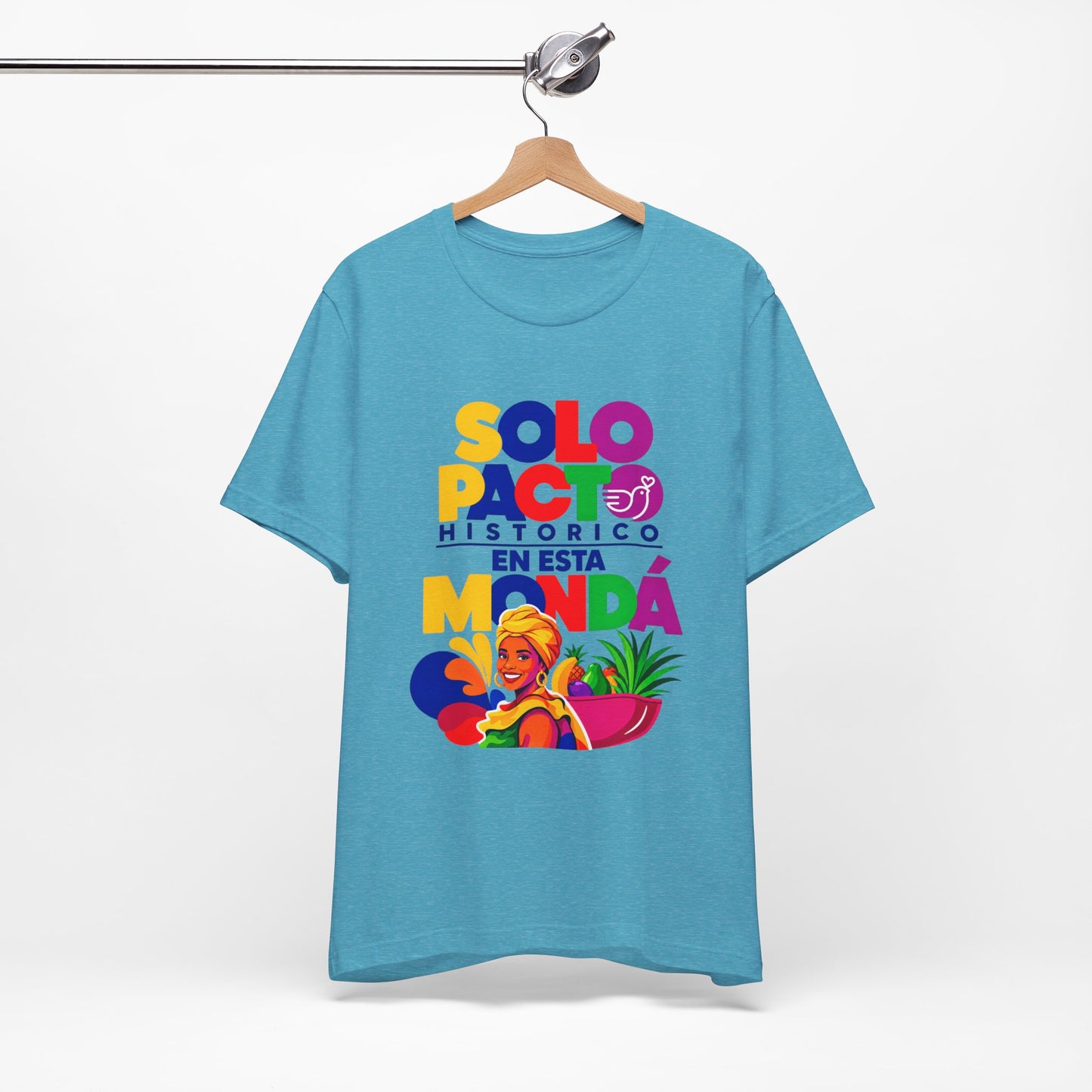 T-Shirt — "Solo Pacto Histórico" Colorful Latina Pride Graphic Tee - Colombia Pacto Histórico