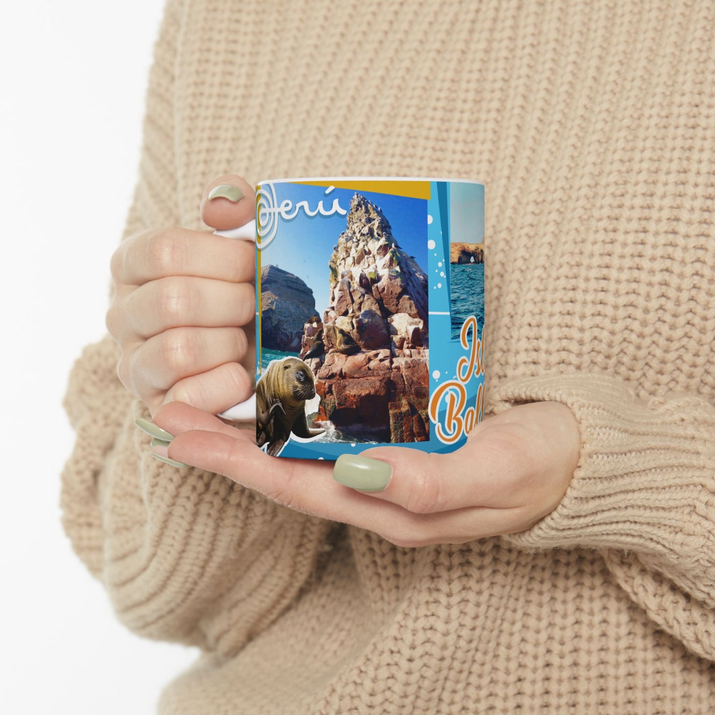 Islas Ballestas Photo Ceramic Mug - Sea Wildlife Travel Souvenir - Taza Perú (11oz/15oz)