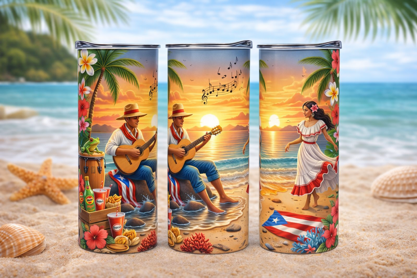 20oz Boricua Tumbler – Puerto Rico Design | Puerto Rico Pride Tumbler