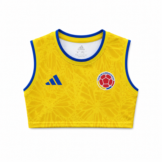 Jersey Colombia Top Amarillo Mujer - Estilo Urbano y Futbolero 2026