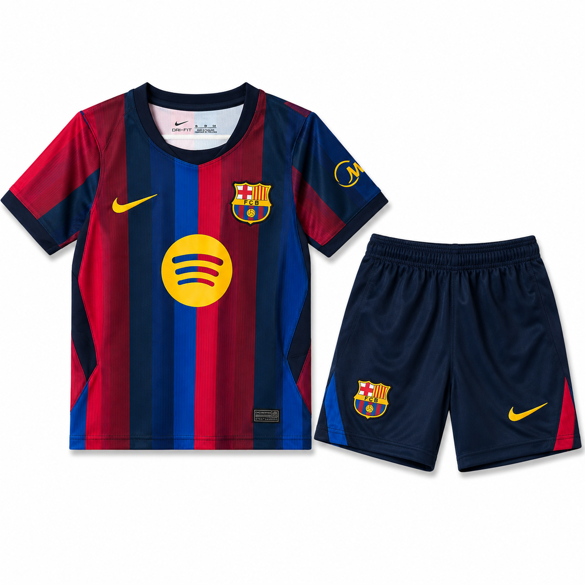 Conjunto de Fútbol FC Barcelona para Niño – Camiseta y Short – Azul y Granate