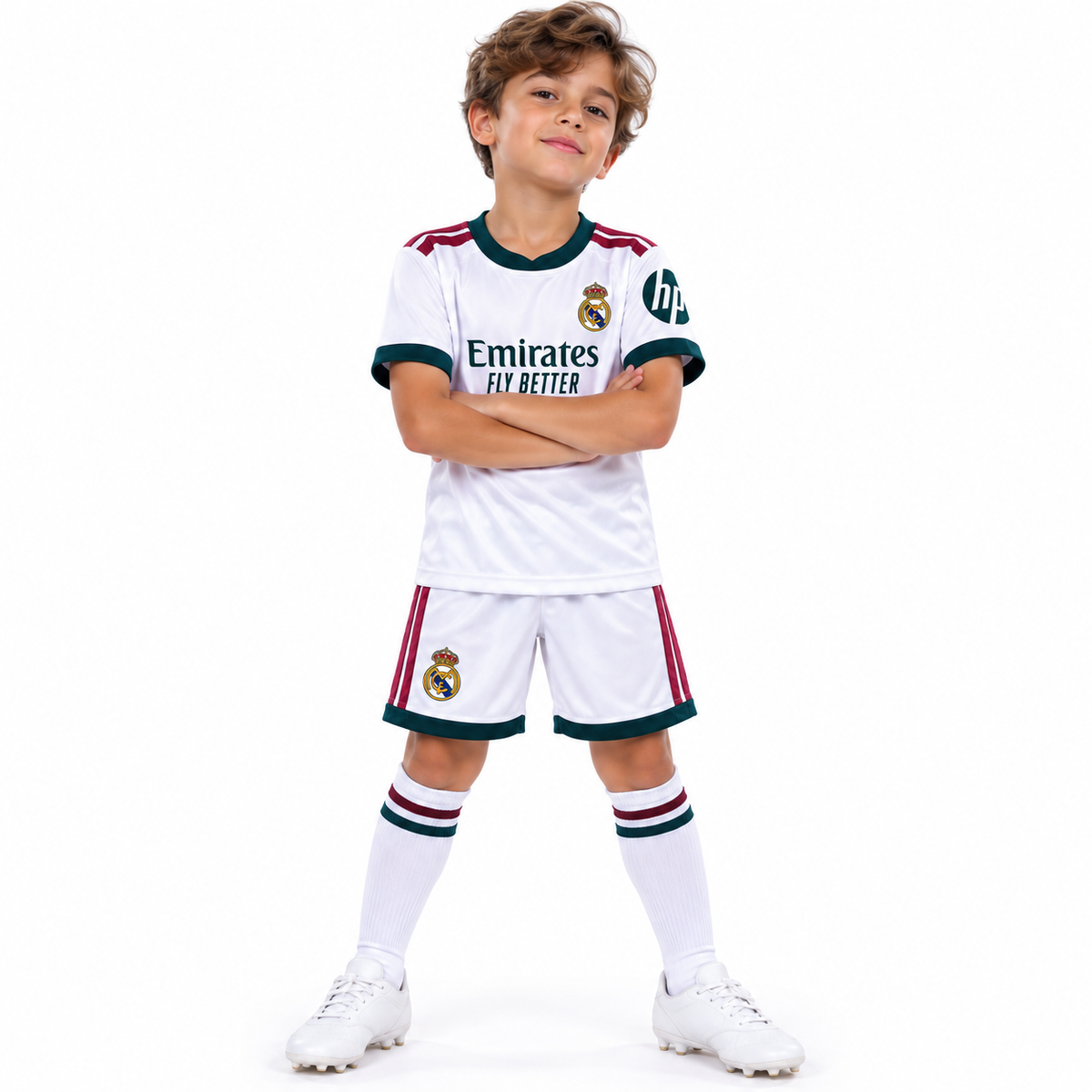 Conjunto de Fútbol Real Madrid para Niño – Camiseta y Short Blanco – Uniforme Infantil