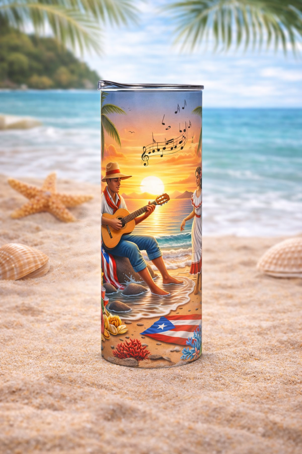 20oz Boricua Tumbler – Puerto Rico Design | Puerto Rico Pride Tumbler