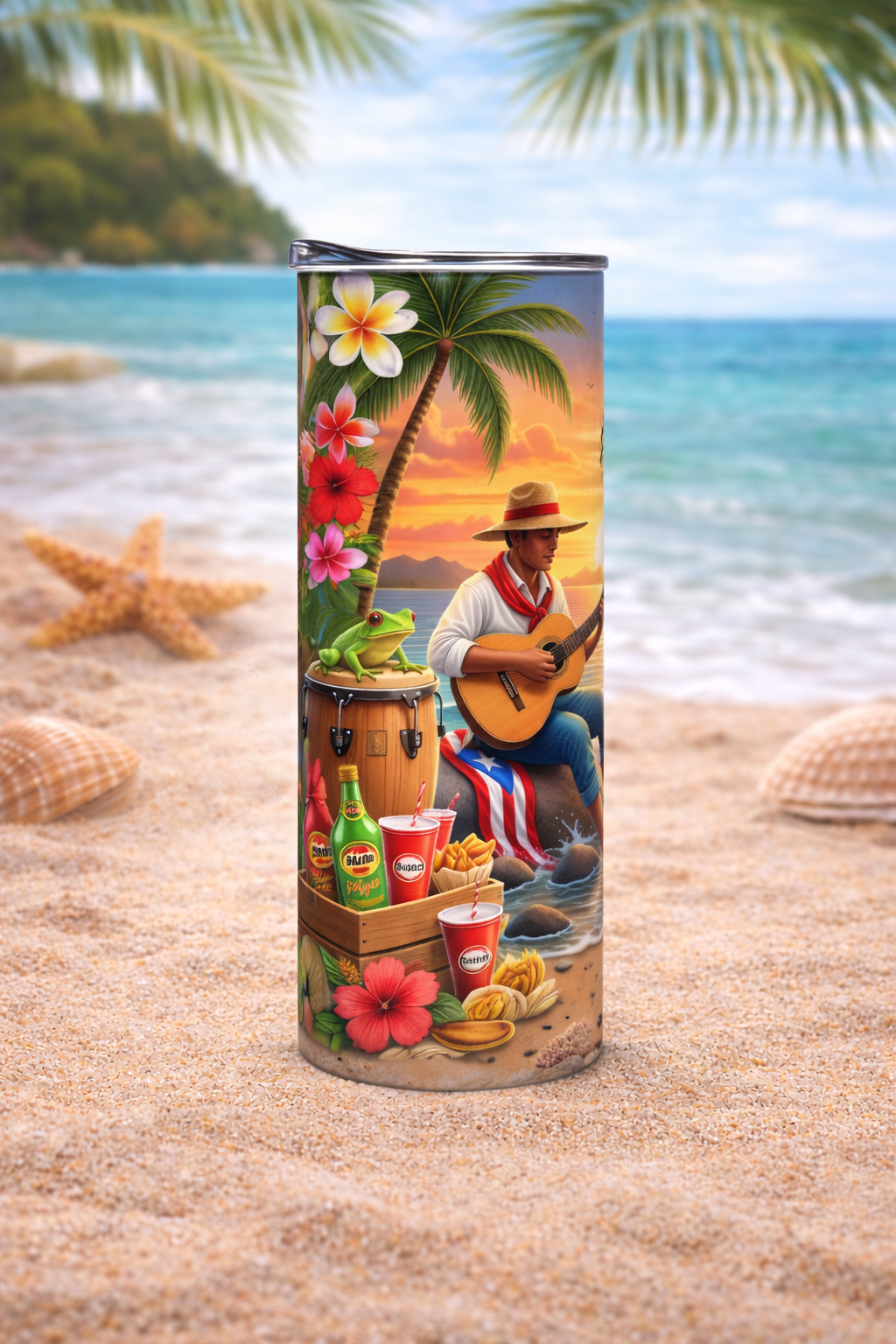 20oz Boricua Tumbler – Puerto Rico Design | Puerto Rico Pride Tumbler