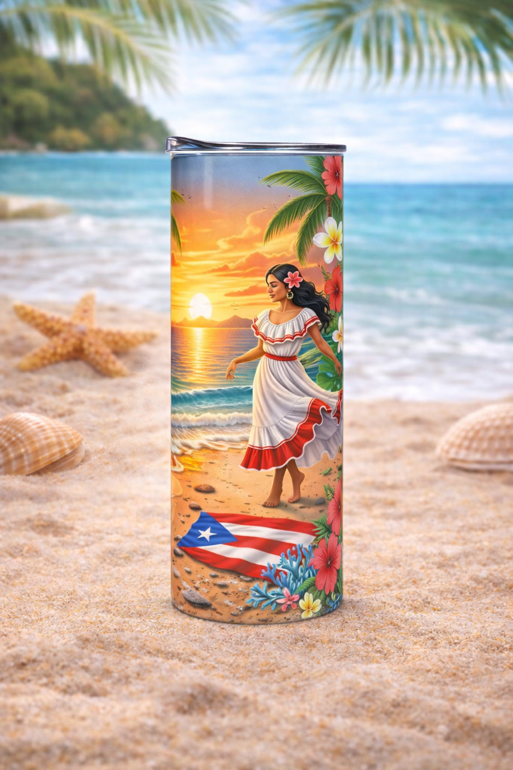 20oz Boricua Tumbler – Puerto Rico Design | Puerto Rico Pride Tumbler