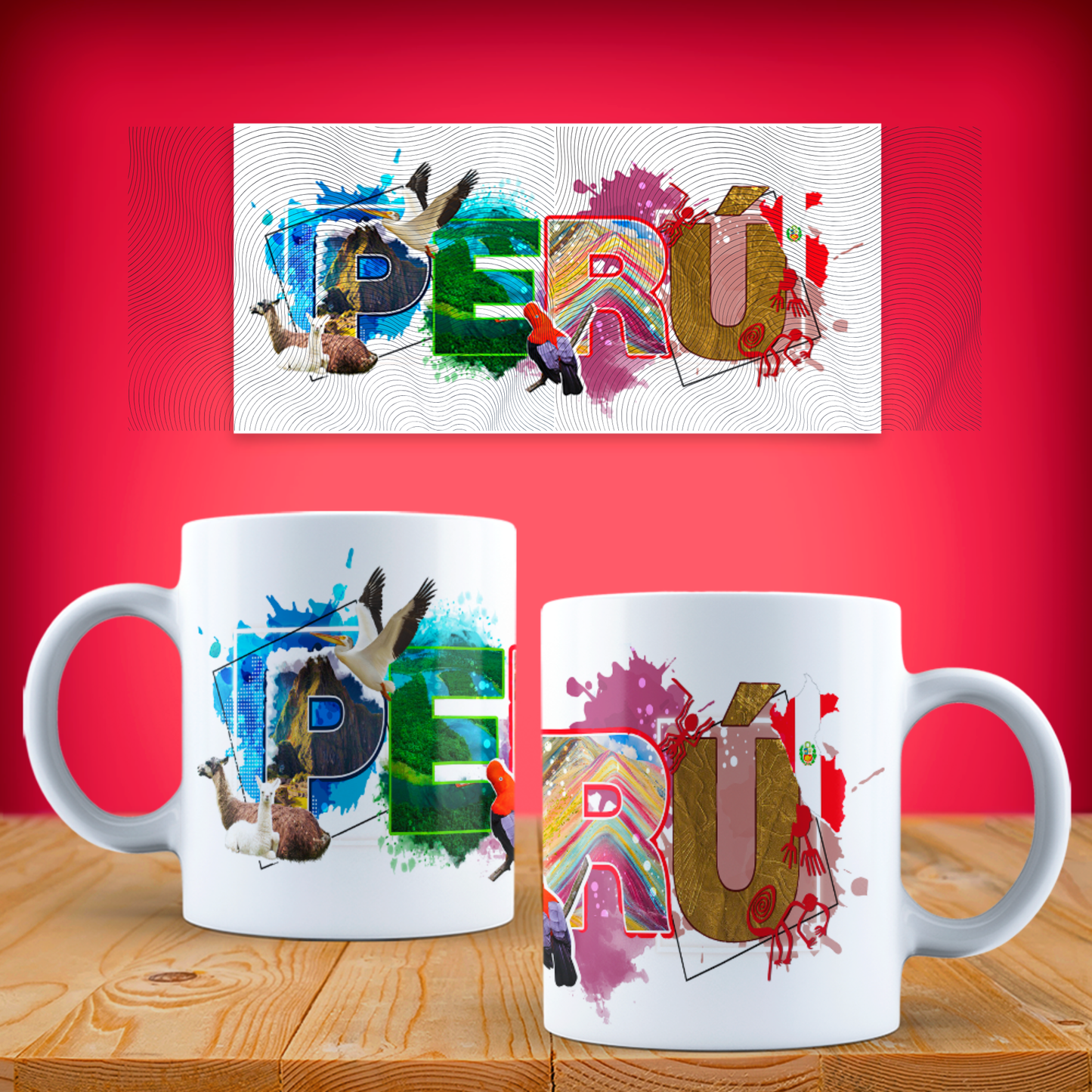 Perú Pride Ceramic Mug – Taza de Café Perú - Paisaje Peruano (11oz, 15oz)