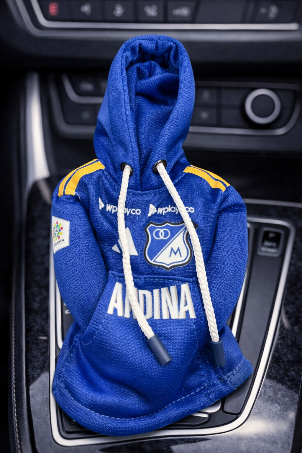 Mini Hoodie de Millonarios - Colombia para Palanca de Cambios y Botellas
